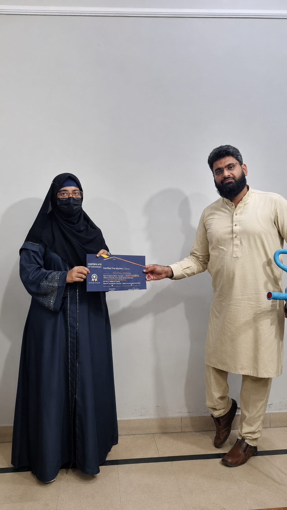 Student Certificate receiving InnoTech Skills Institute certificate